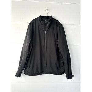 Walter Hagen 11 Mens Large Full zip rain jacket black golf athletic‎ lightweight